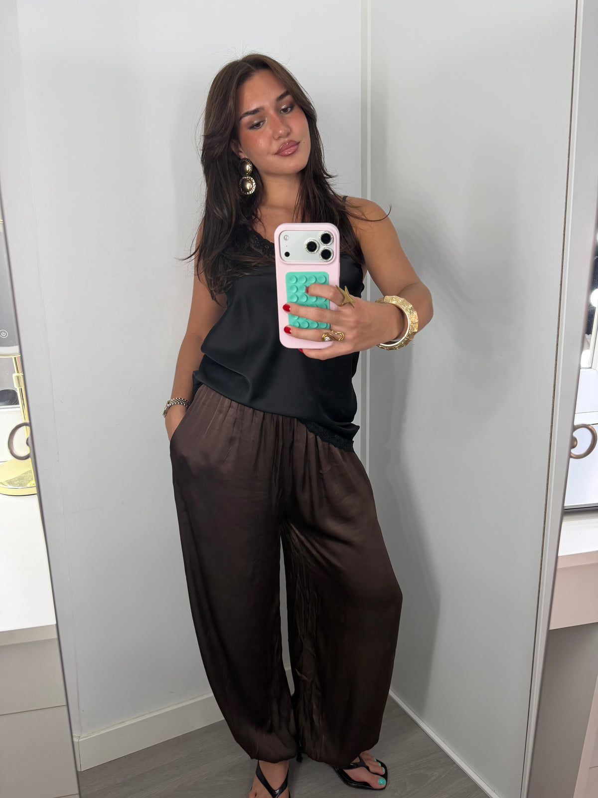 Pantalón bombacho raso