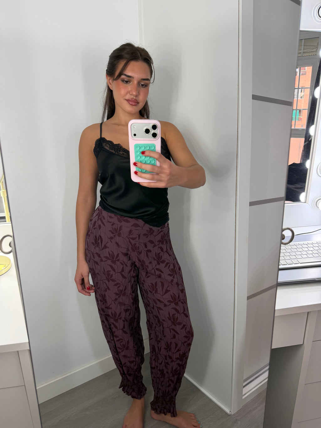 Pantalón bombacho floral