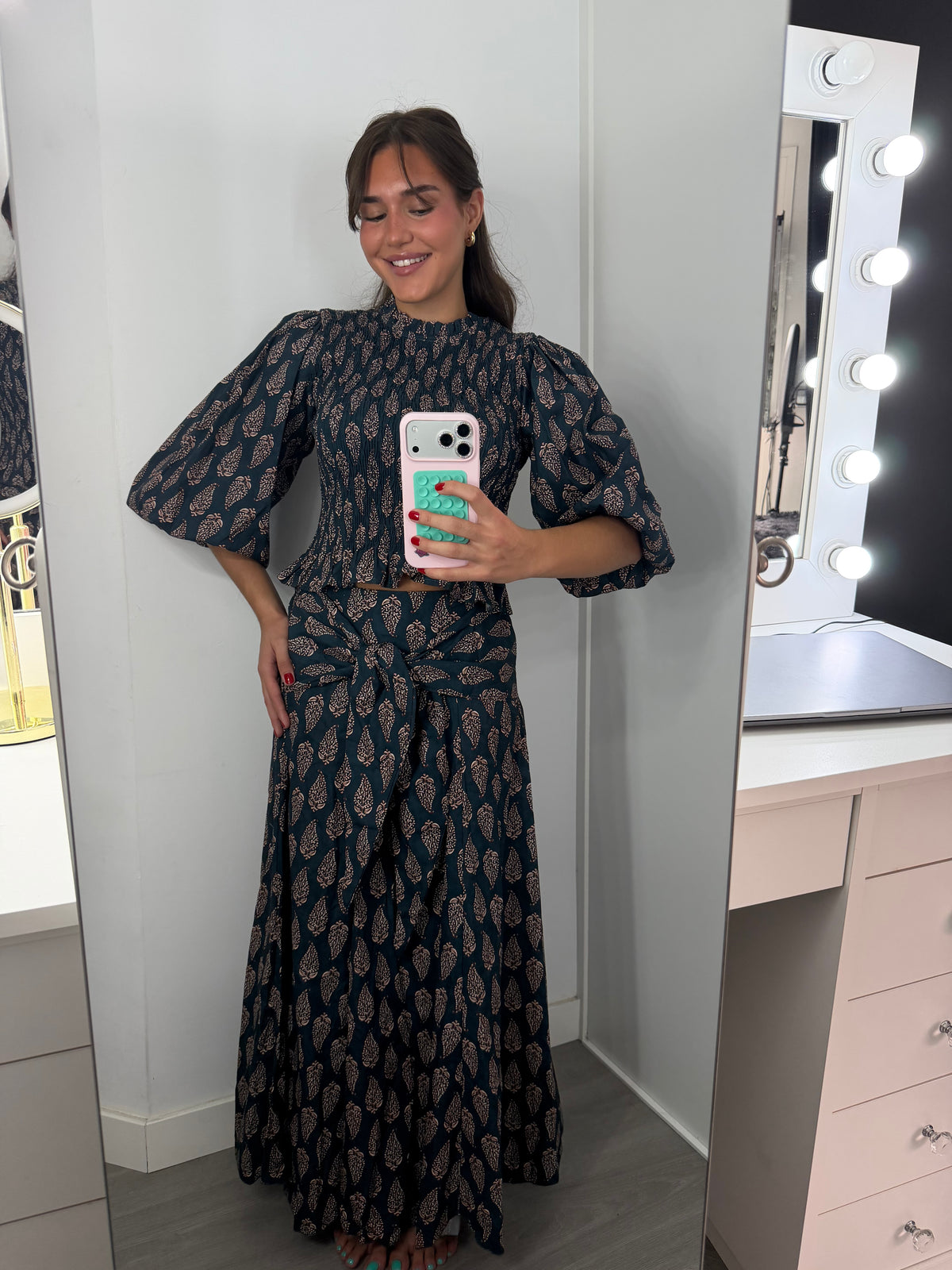 Falda estampado cachemira lazo