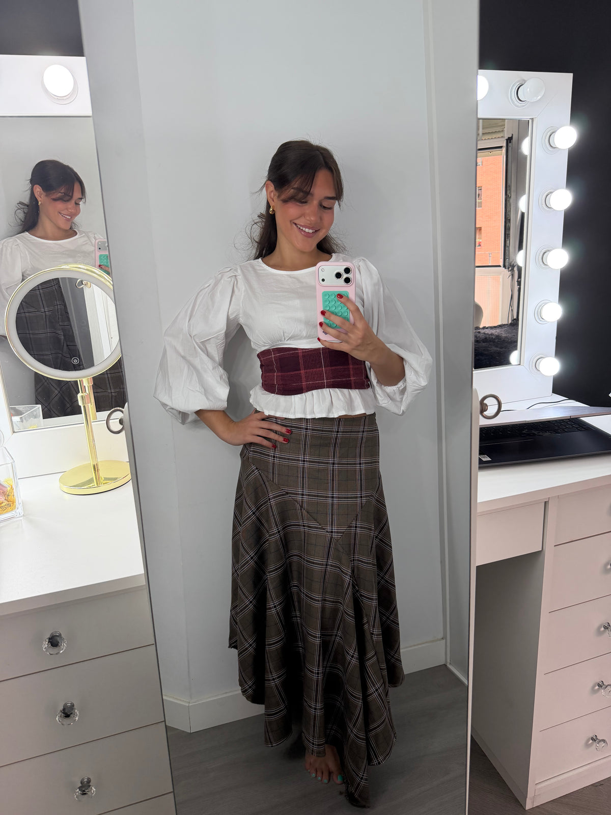 Falda cuadros picos