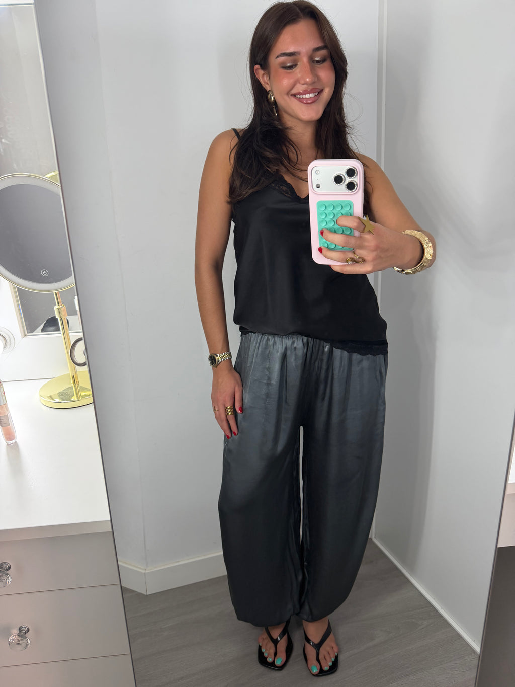 Pantalón bombacho raso
