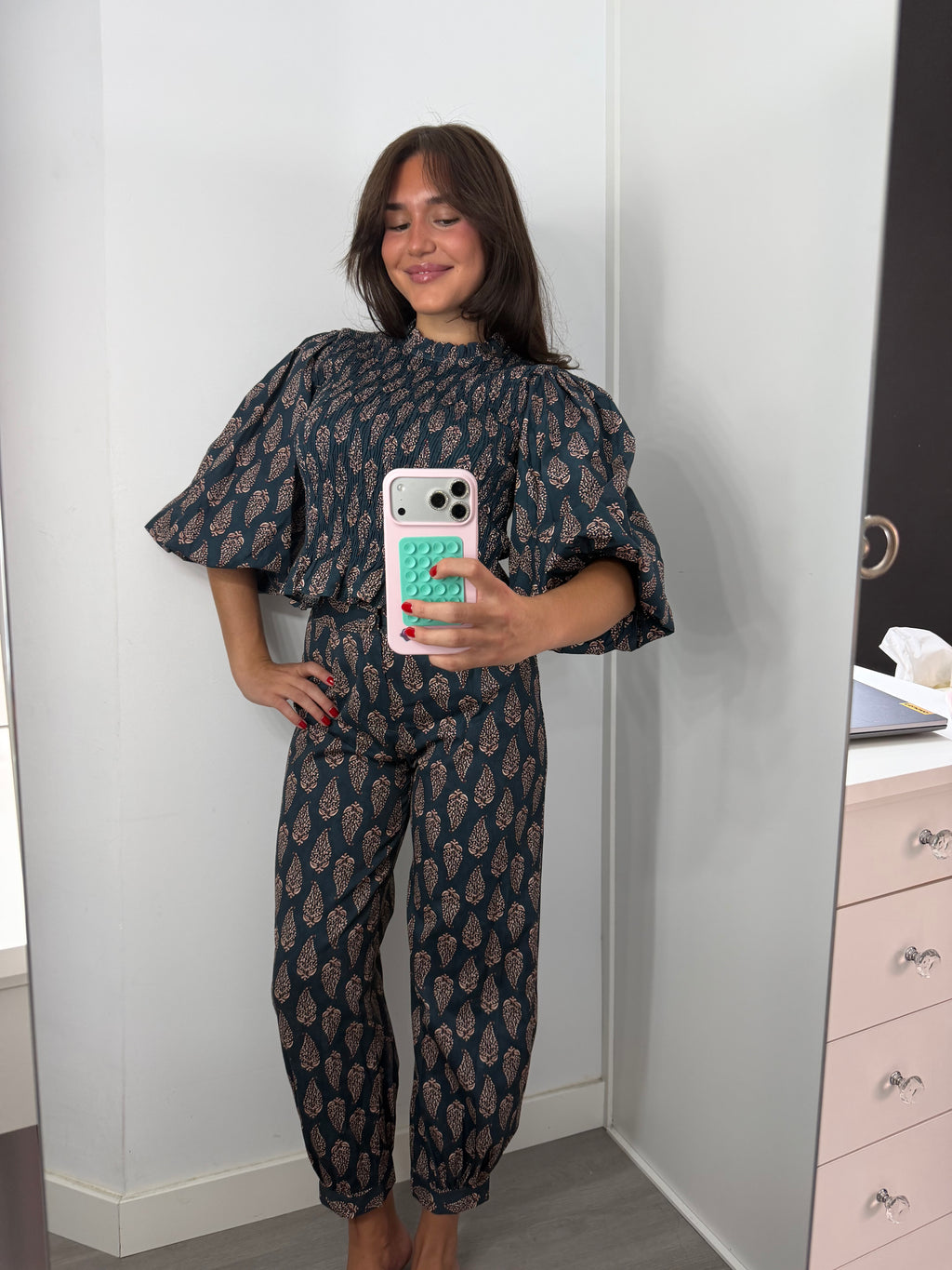 Pantalón estampado cachemira bombacho