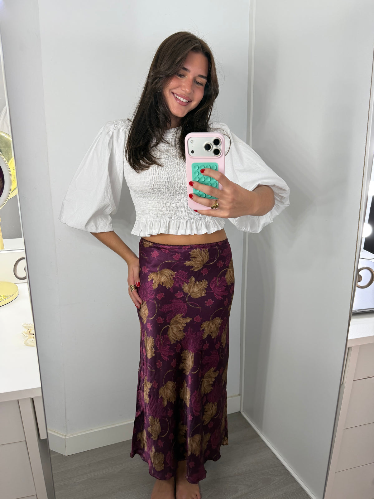Falda raso floral