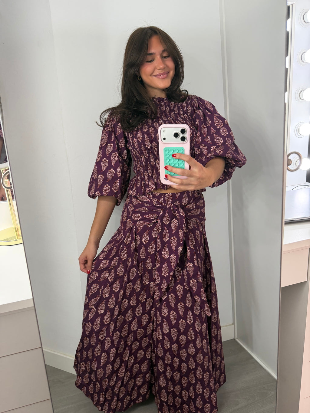 Falda estampado cachemira lazo