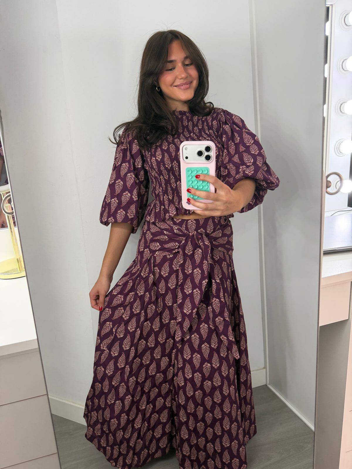 Falda estampado cachemira lazo