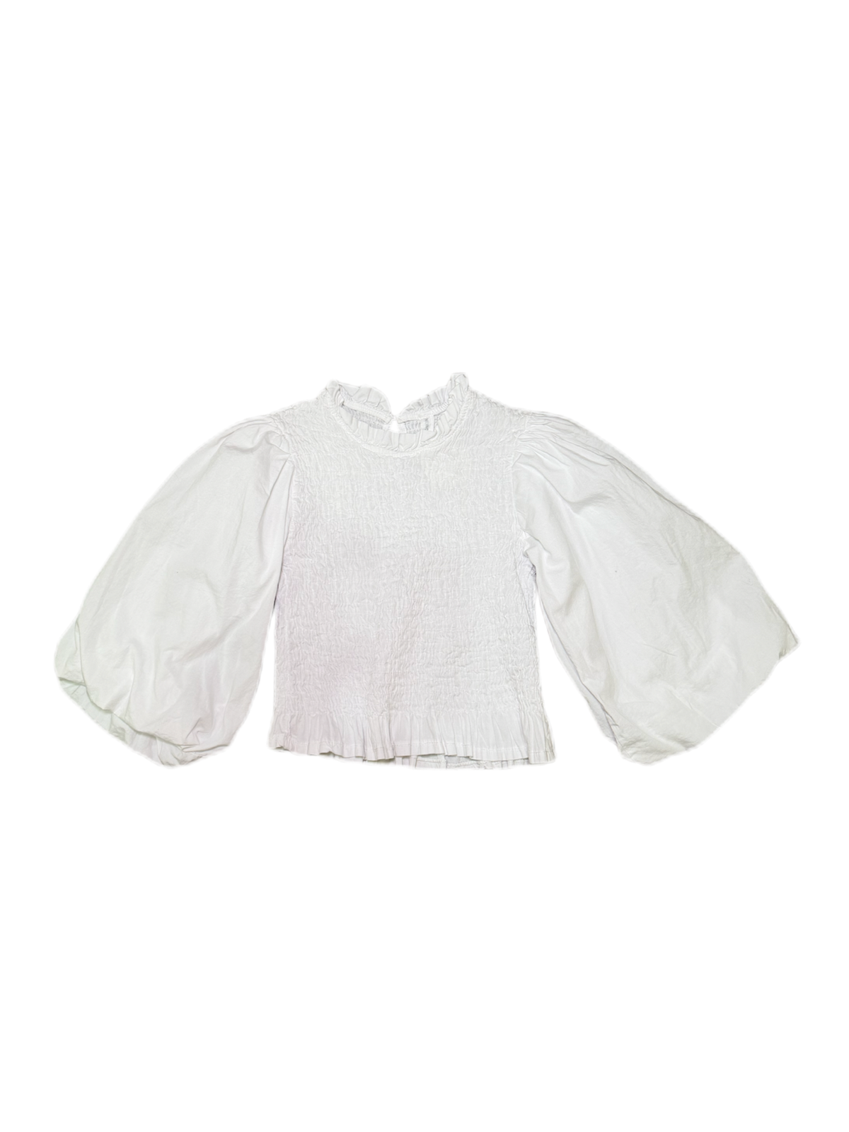 Blusa nido de abeja mangas globo