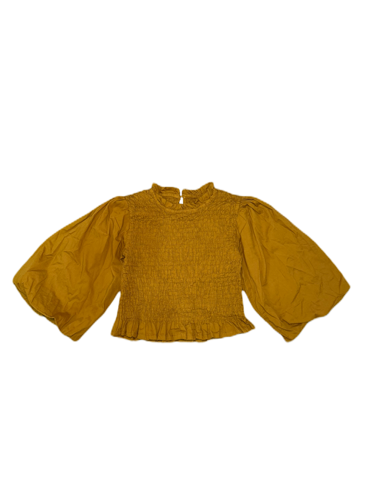 Blusa nido de abeja mangas globo