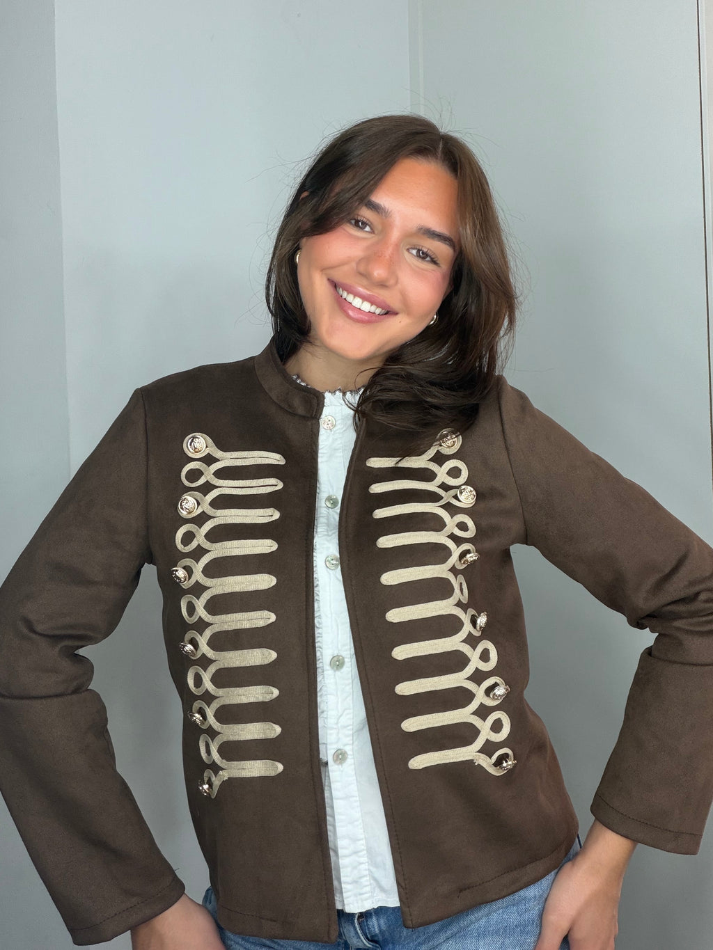 Chaqueta efecto ante militar