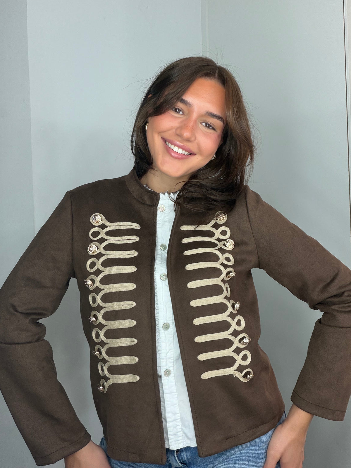 Chaqueta efecto ante militar