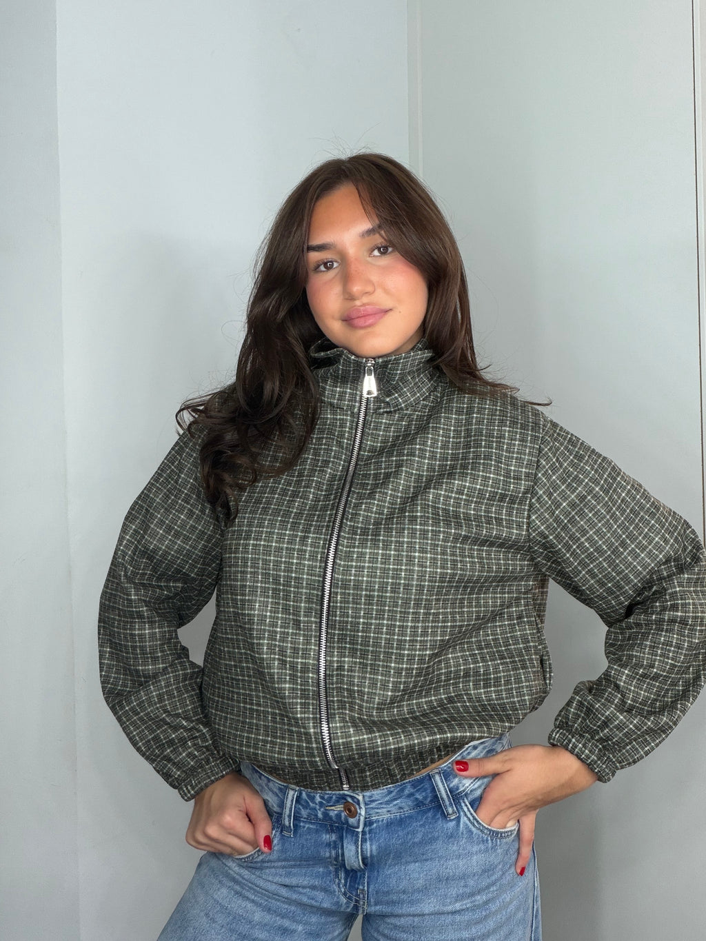 Cazadora bomber cuadros