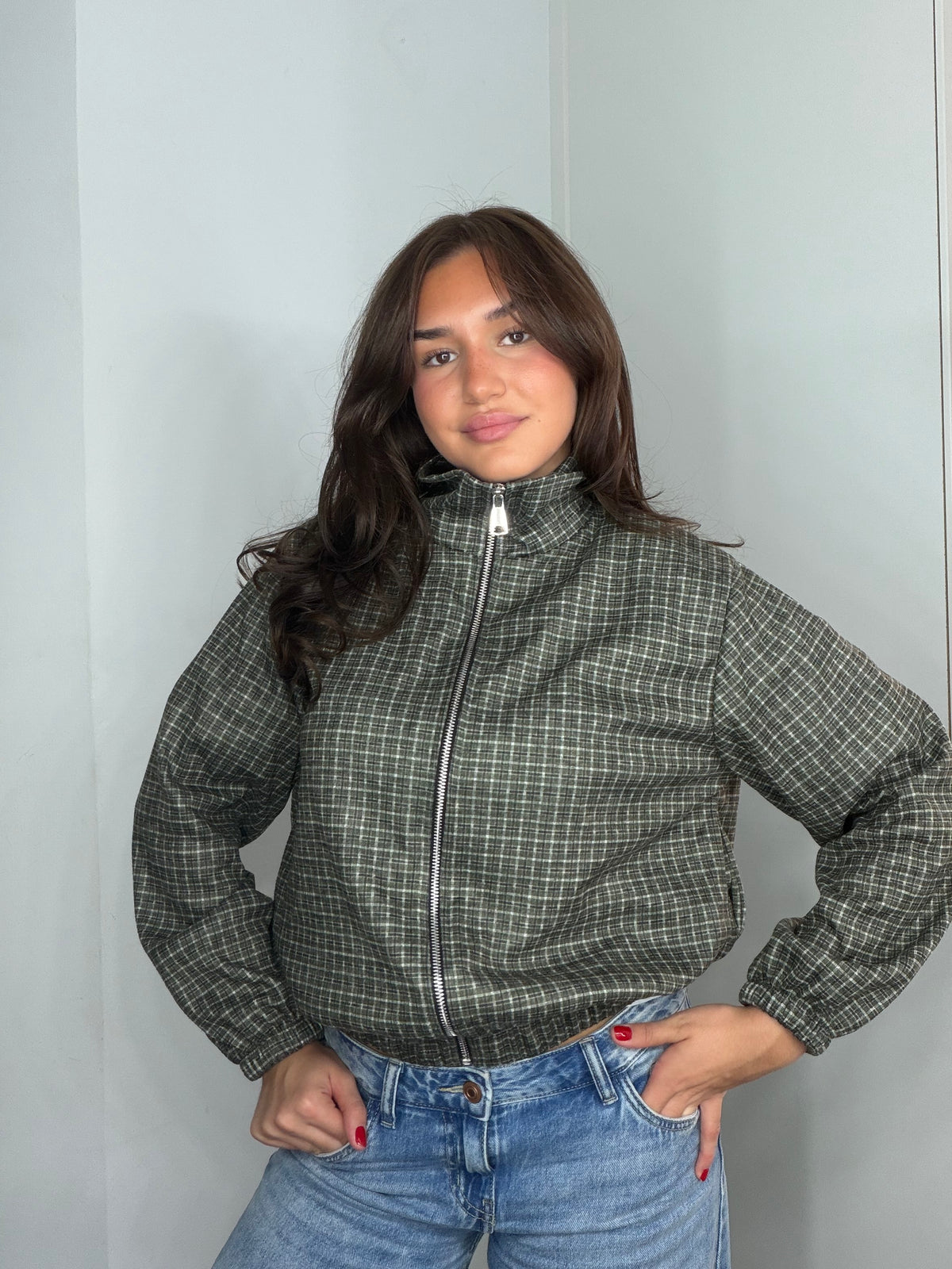 Cazadora bomber cuadros