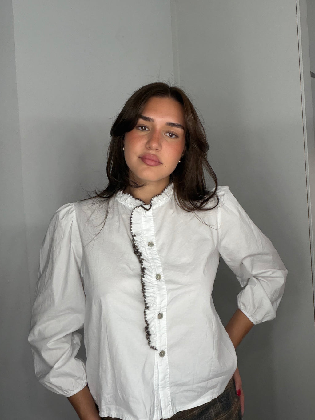 Blusa volante contraste
