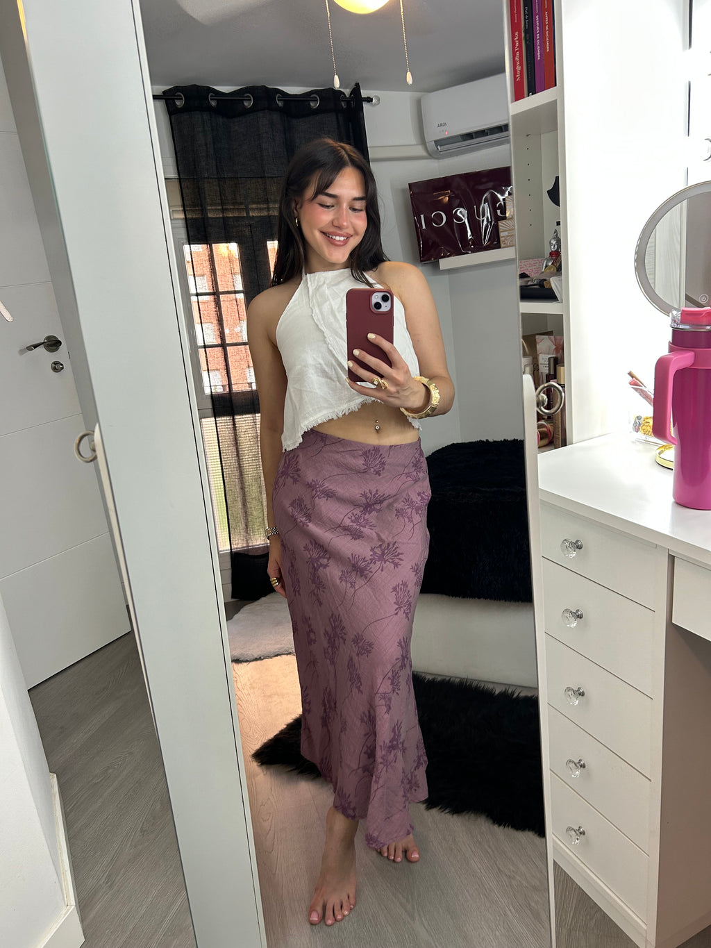 Falda midi ORQUÍDEA