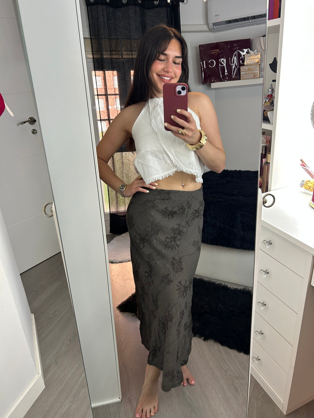 Falda midi ORQUÍDEA
